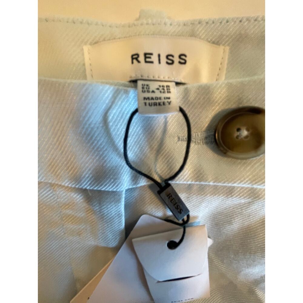 REISS Sky Blue Lori Viscose-Linen Wide Leg Suit Trousers - Picture 11 of 12